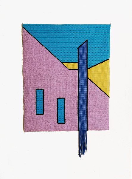 Electric Horizons, 2022, 80 x 120 εκ. / Κέντημα (ακρυλικο, βαμβάκι), πλαστικό πλέγμα