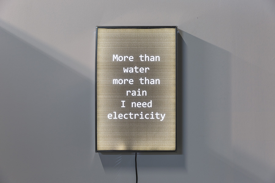 More than water more than rain I need electricity, 2019, μέταλλο, πλεξιγκλάς